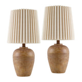 Modern European furniture - Fluted Linen Table Lamp Set (2) - www.oroa.com