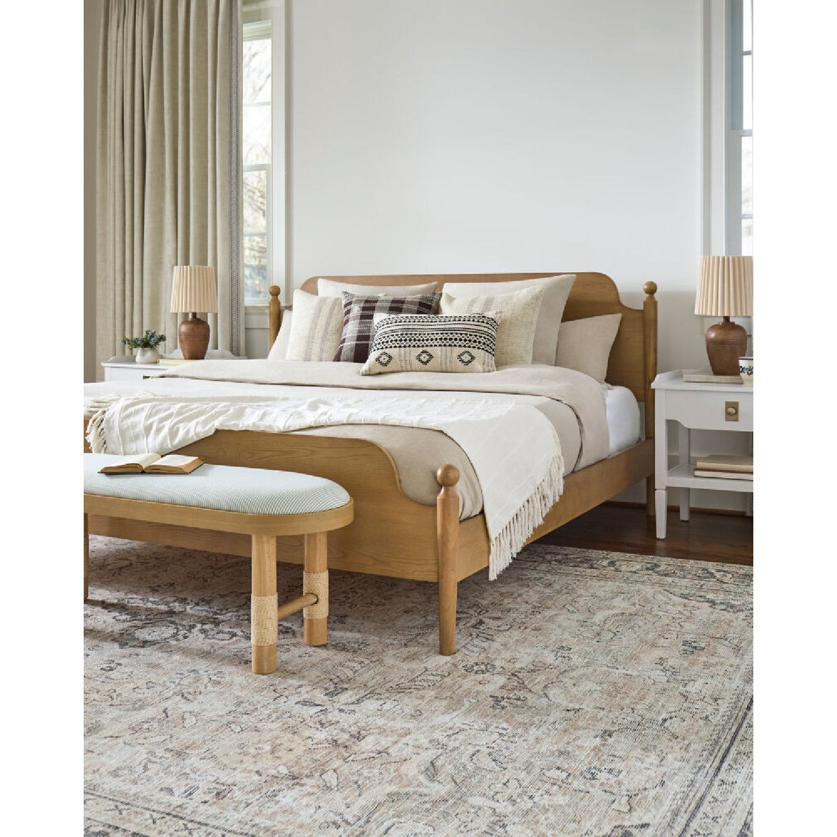 Modern European furniture - Fluted Linen Table Lamp Set (2) - www.oroa.com