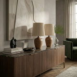 Modern European furniture - Fluted Linen Table Lamp Set (2) - www.oroa.com