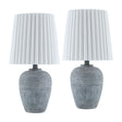 Modern European furniture - Fluted Linen Table Lamp Set (2) - www.oroa.com