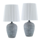 Modern European furniture - Fluted Linen Table Lamp Set (2) - www.oroa.com