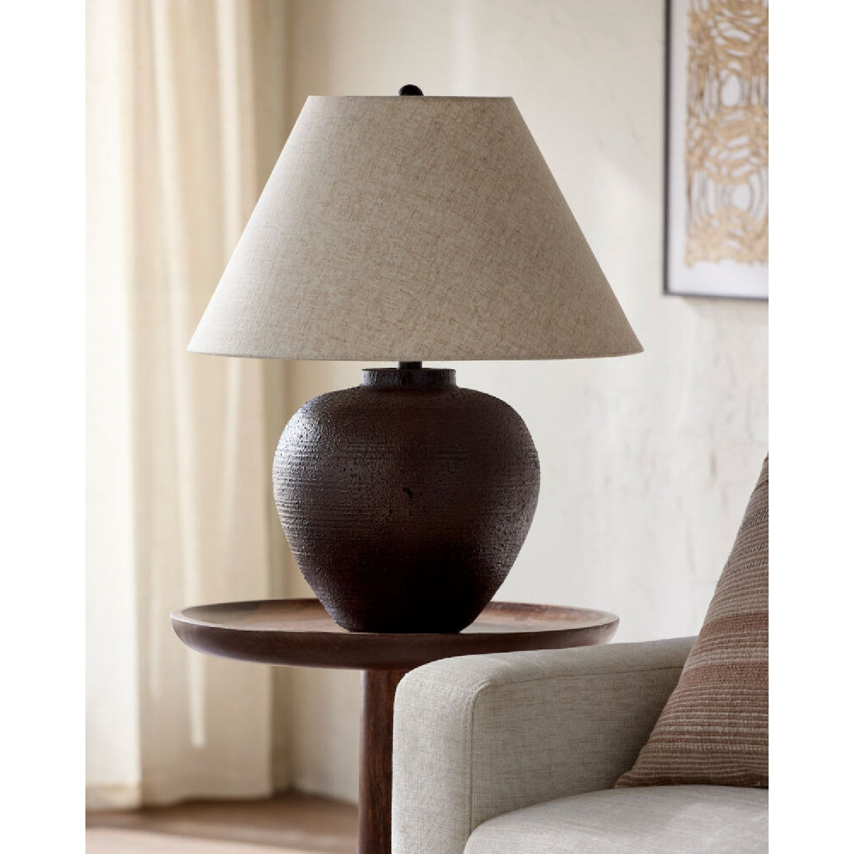 Modern European furniture - Empire Linen Shade Table Lamp - www.oroa.com