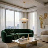 Modern European furniture - White Glass Semi-Dome Pendant Lamp - www.oroa.com