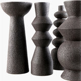Modern European furniture - Black Ceramic Geometrical Vase Set (5) - www.oroa.com