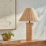 Modern European furniture - Beige Rattan Accent Table Lamp - www.oroa.com