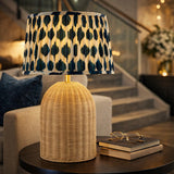Modern European furniture - Blue Patterned Fabric Table Lamp - www.oroa.com