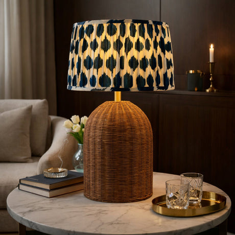 Modern European furniture - Blue Patterned Fabric Table Lamp - www.oroa.com