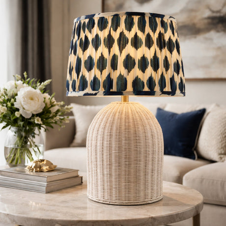 Modern European furniture - Blue Patterned Fabric Table Lamp - www.oroa.com