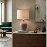 Modern European furniture - Linen Drum Shade Table Lamp - www.oroa.com