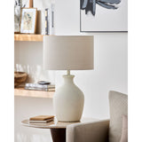 Modern European furniture - Linen Drum Shade Table Lamp - www.oroa.com