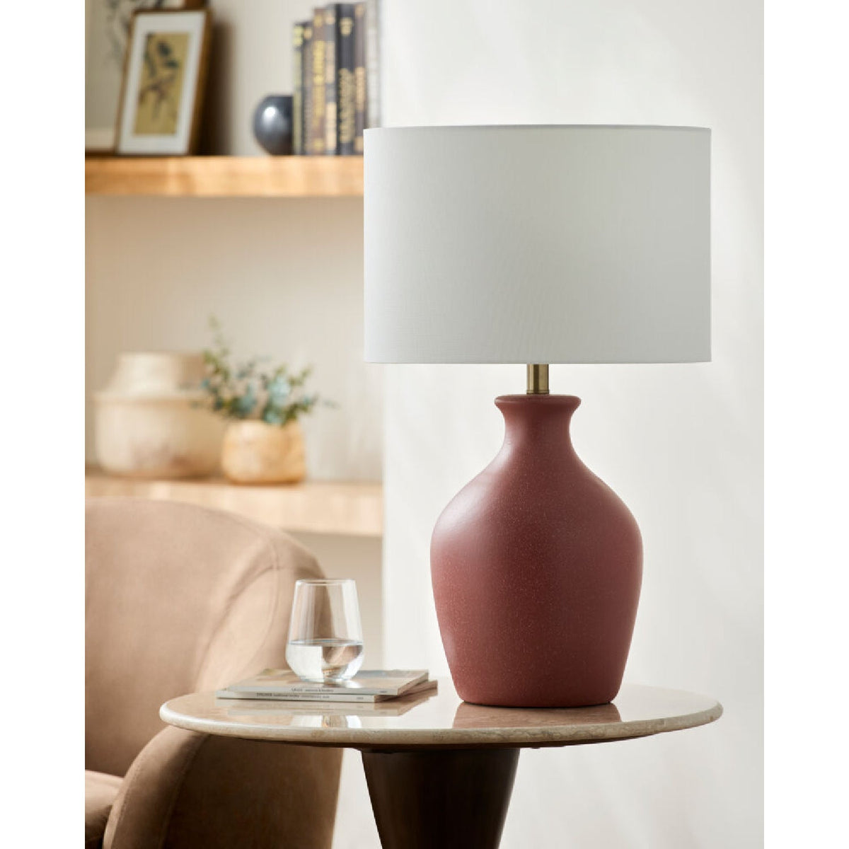 Modern European furniture - Linen Drum Shade Table Lamp - www.oroa.com