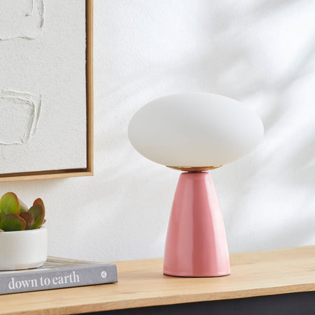 Modern European furniture - Oval White Glass Table Lamp - www.oroa.com