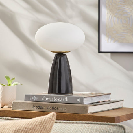 Modern European furniture - Oval White Glass Table Lamp - www.oroa.com