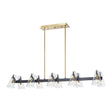 Modern European furniture - Clear Glass 12-Light Linear Chandelier - www.oroa.com