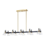 Modern European furniture - Clear Glass 12-Light Linear Chandelier - www.oroa.com