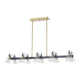 Modern European furniture - Clear Glass 12-Light Linear Chandelier - www.oroa.com