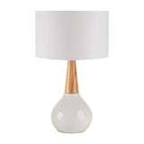 Ceramic Wood Base Table Lamp | Kuda Home Kent