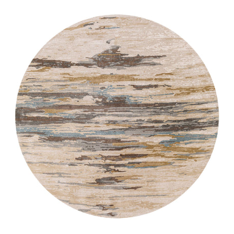 Modern furniture - Multicolored Viscose Wool Round Carpet - www.oroa.com