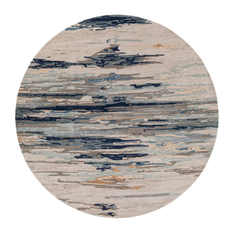 Modern furniture - Multicolored Viscose Wool Round Carpet - www.oroa.com