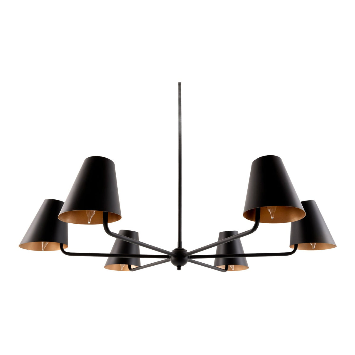 Modern European furniture - 6-Light Black Metal Chandelier - www.oroa.com