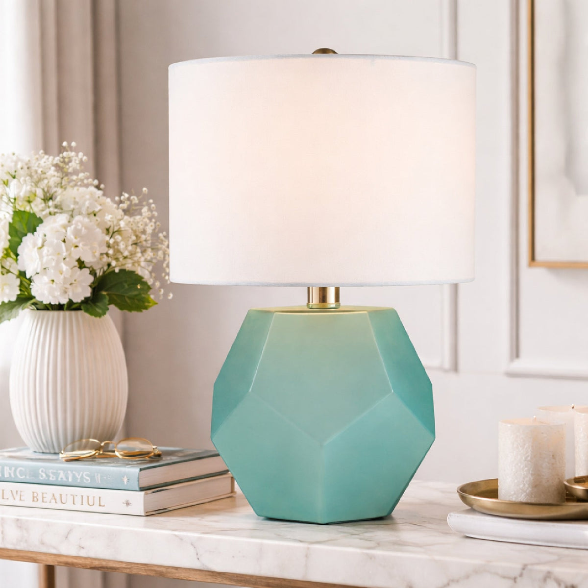 Modern European furniture - Faceted Glass Accent Table Lamp - www.oroa.com