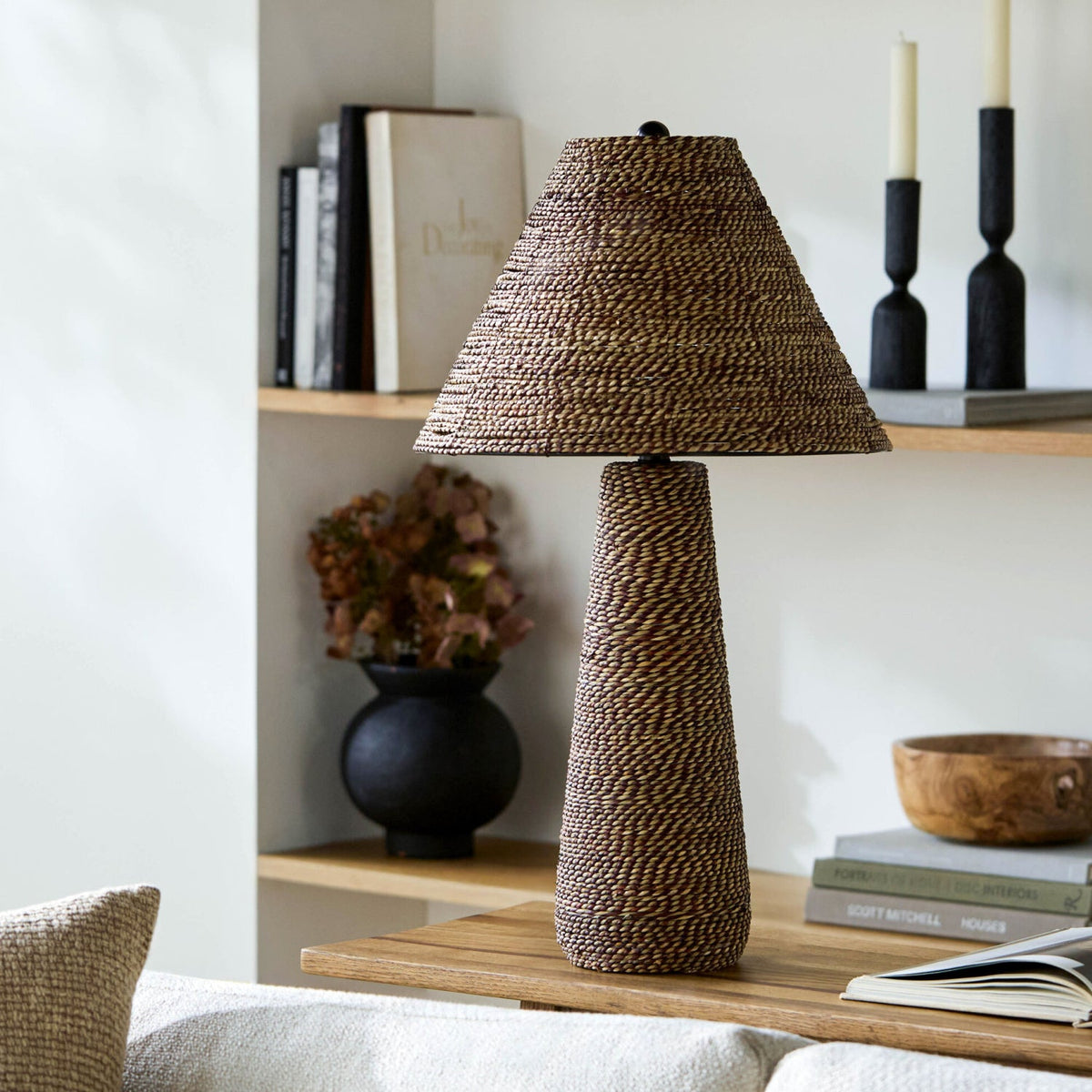 Modern European furniture - Rattan Wrapped Table Lamp - www.oroa.com