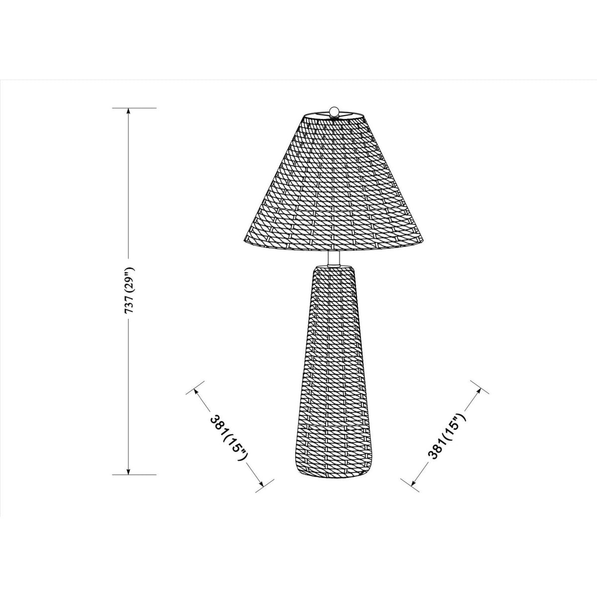 Modern European furniture - Rattan Wrapped Table Lamp - www.oroa.com