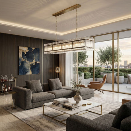 Modern European furniture - Glass Panels 10-Light Chandelier - www.oroa.com