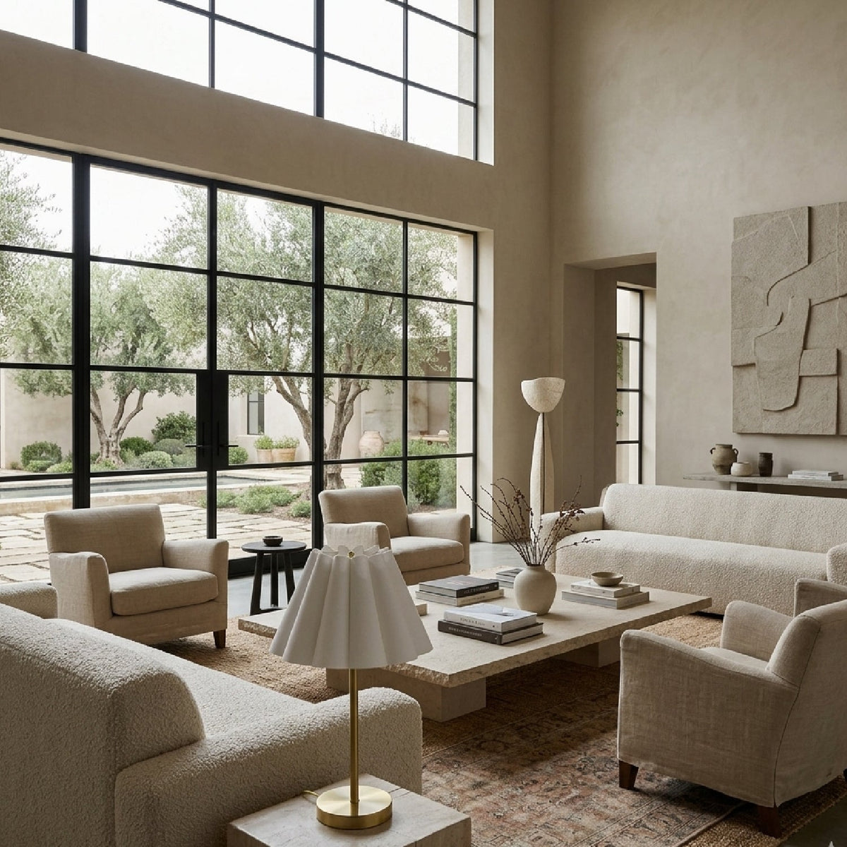 Modern European furniture - Iron Base Linen Table Lamp - www.oroa.com