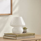 Modern European furniture - Painted White Glass Table Lamp - www.oroa.com