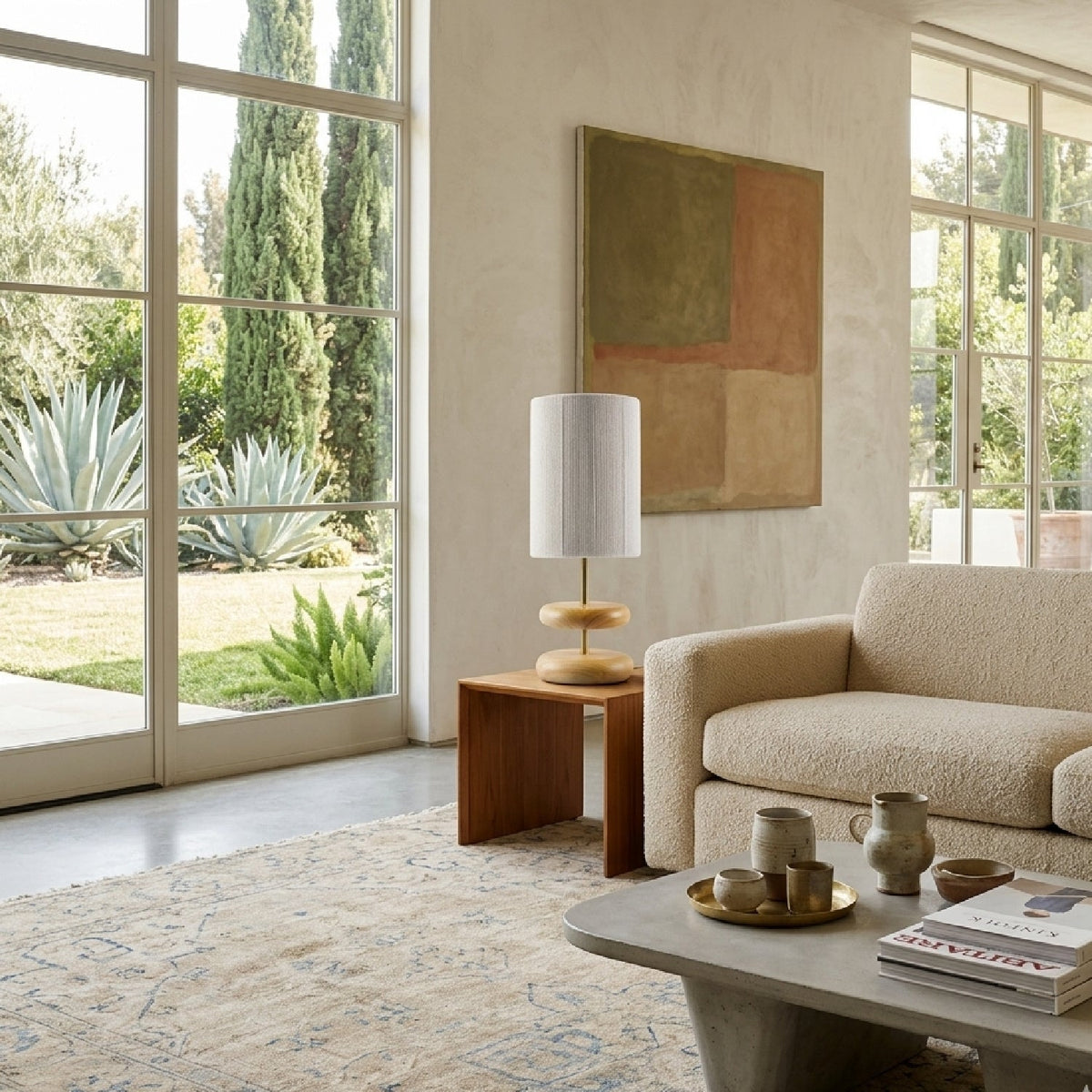 Modern European furniture - White Jute Accent Table Lamp - www.oroa.com