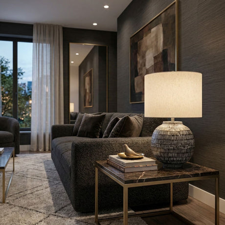 Modern European furniture - Antiqued Black Accent Table Lamp - www.oroa.com