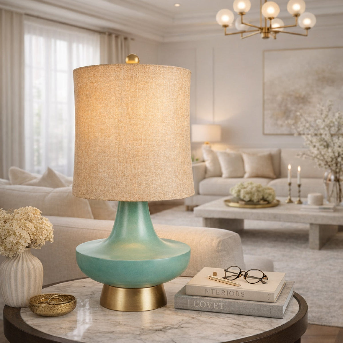 Modern European furniture - Turquoise Base Accent Table Lamp - www.oroa.com