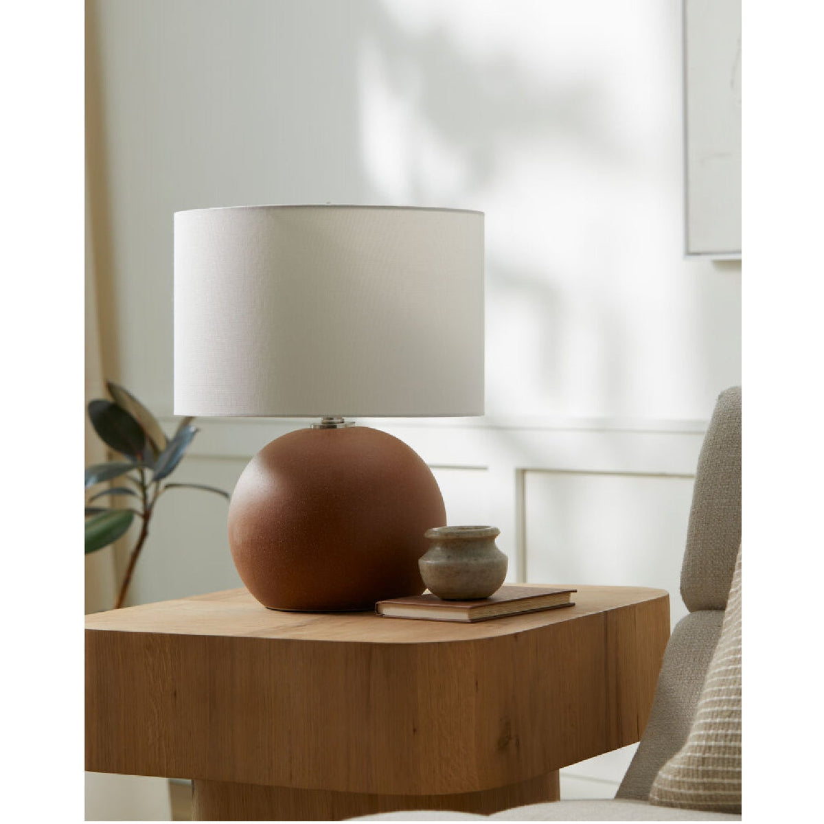 Modern European furniture - Ceramic Sphere Accent Table Lamp - www.oroa.com