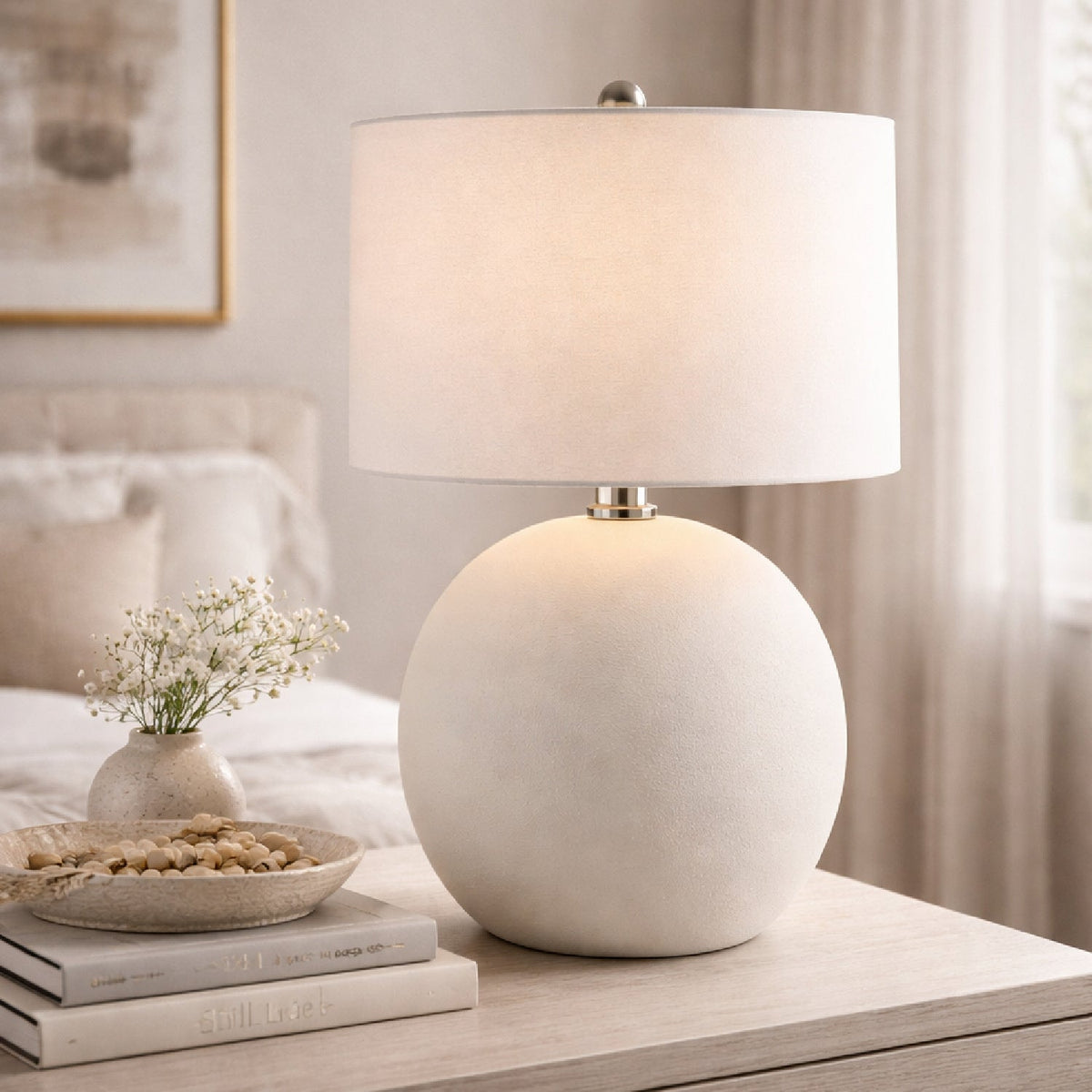 Modern European furniture - Ceramic Sphere Accent Table Lamp - www.oroa.com