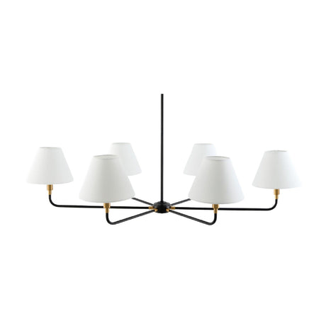 Modern European furniture - 6-Light White Linen Chandelier - www.oroa.com