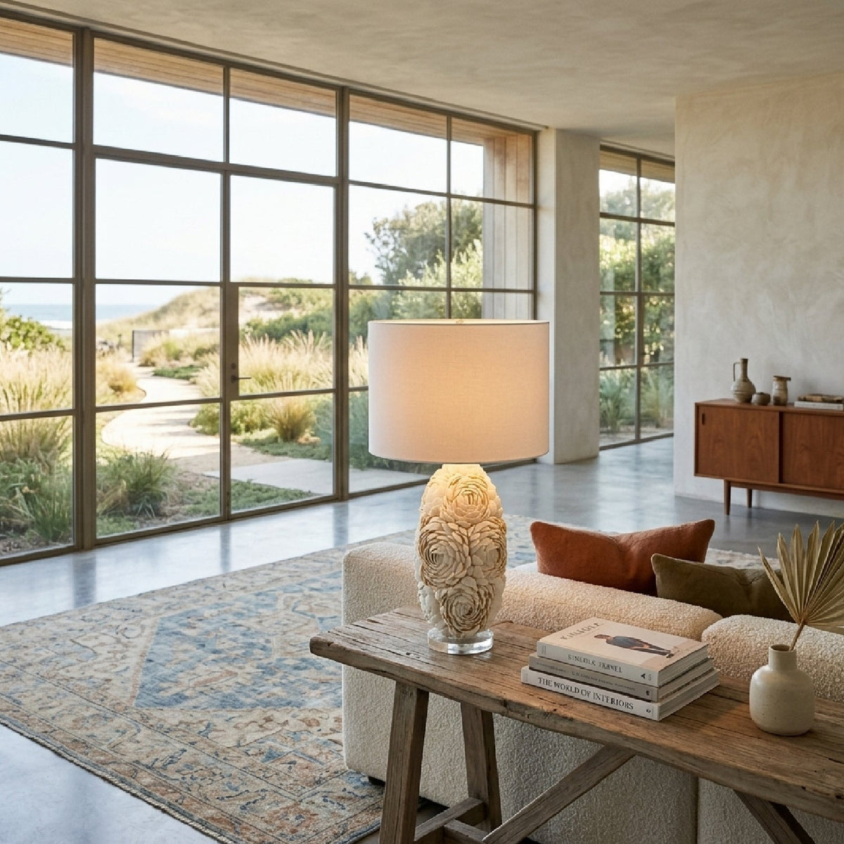 Modern European furniture - White Inlaid Shell Table Lamp - www.oroa.com
