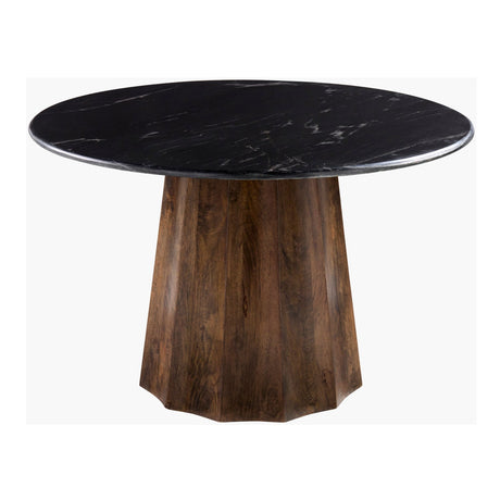 Modern European furniture - Black Marble Round Dining Table - www.oroa.com