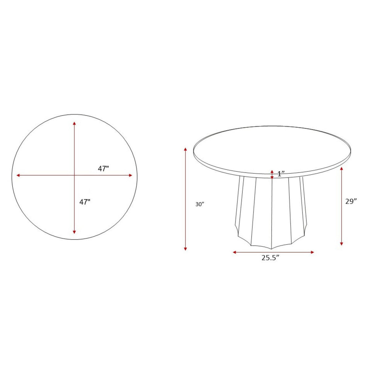 Modern European furniture - Black Marble Round Dining Table - www.oroa.com