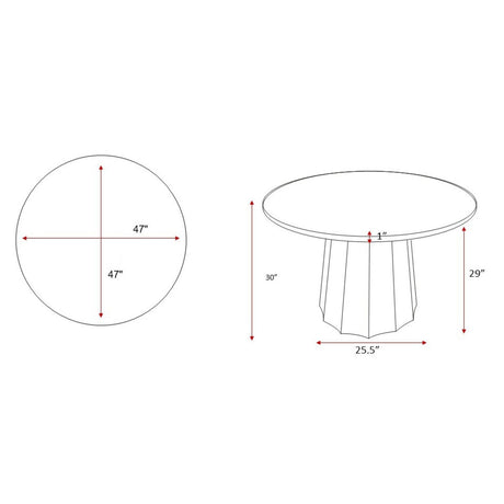 Modern European furniture - Black Marble Round Dining Table - www.oroa.com