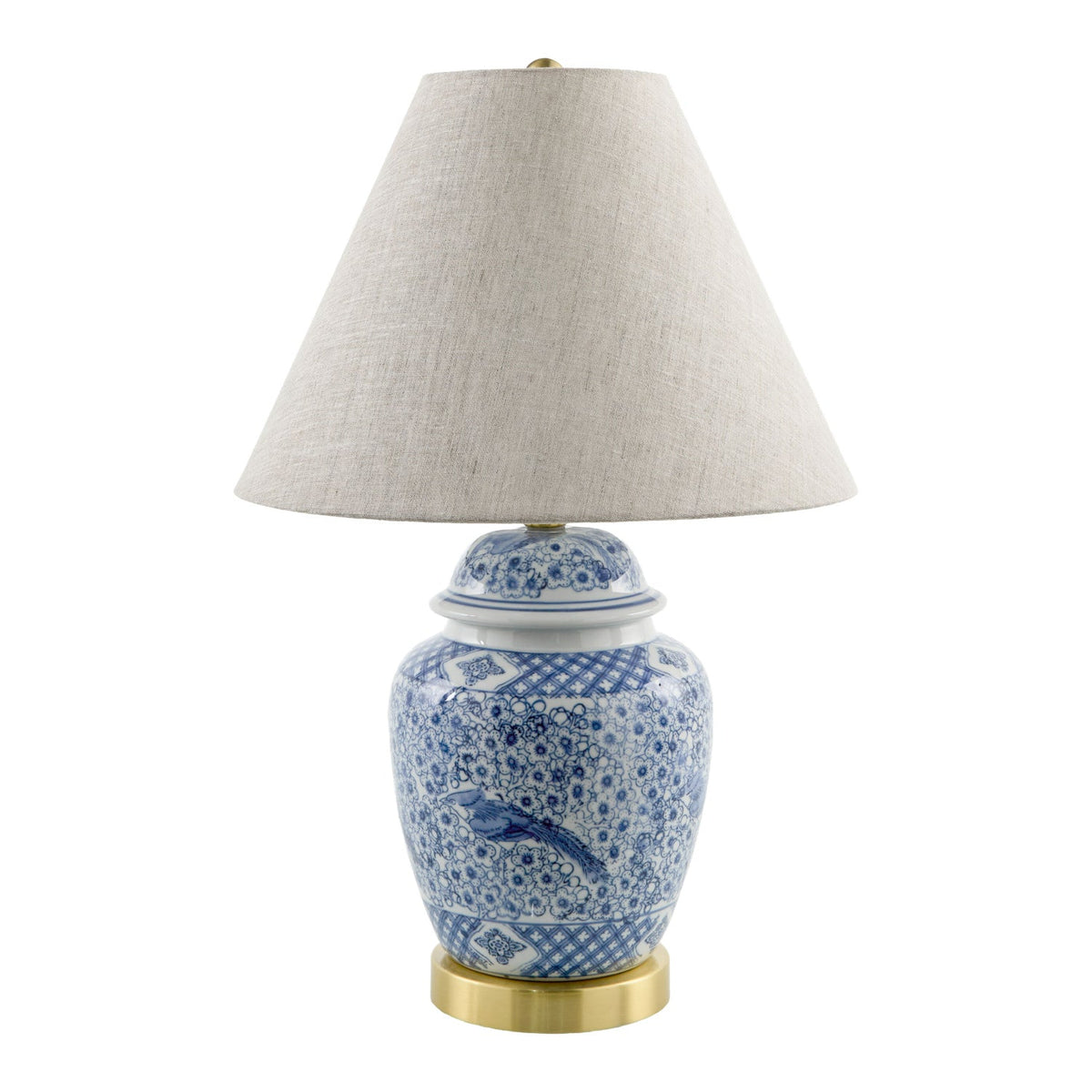 Modern European furniture - Floral Print Ceramic Table Lamp - www.oroa.com