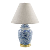Modern European furniture - Floral Print Ceramic Table Lamp - www.oroa.com