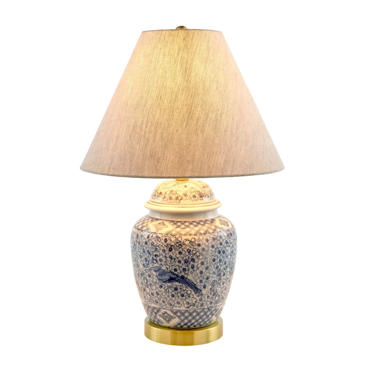 Modern European furniture - Floral Print Ceramic Table Lamp - www.oroa.com