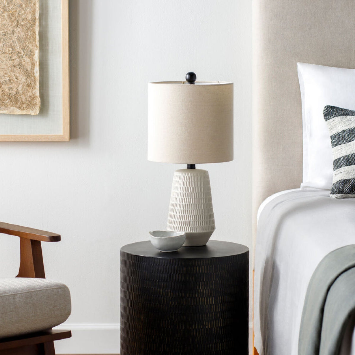Modern European furniture - Organic-Carved Base Table Lamp - www.oroa.com