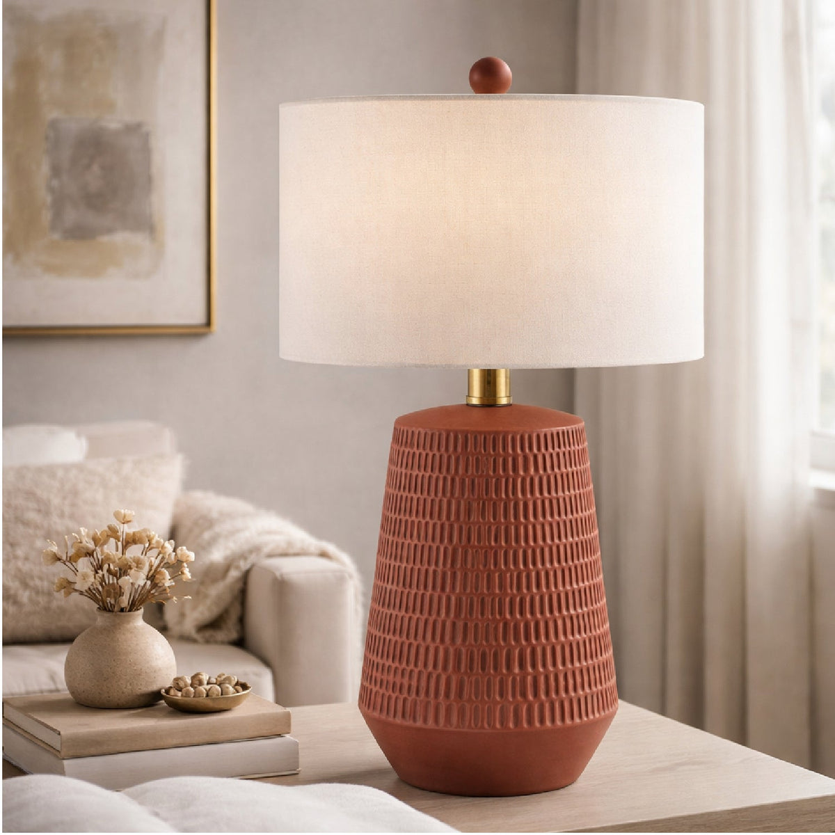 Modern European furniture - Organic-Carved Base Table Lamp - www.oroa.com