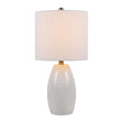 Modern European furniture - White Linen Ceramic Table Lamp - www.oroa.com