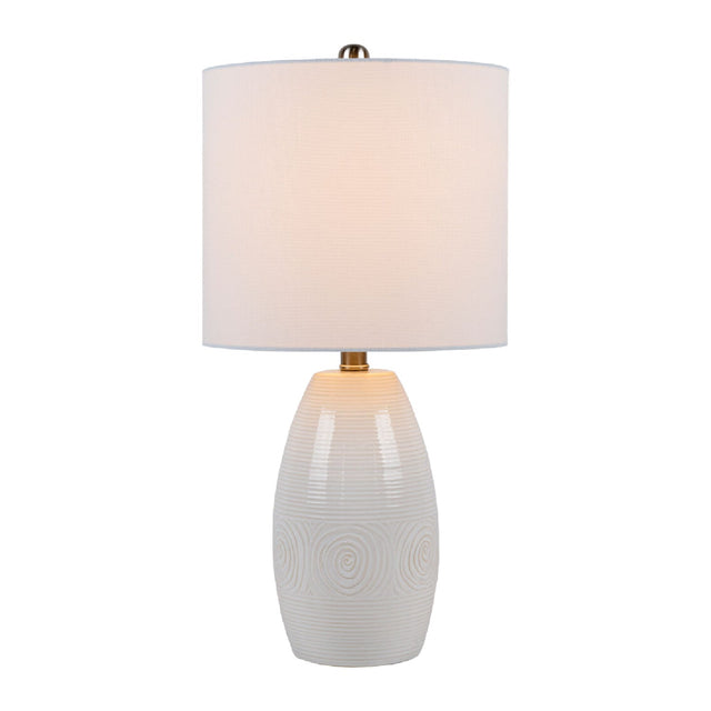 Modern European furniture - White Linen Ceramic Table Lamp - www.oroa.com