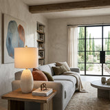 Modern European furniture - White Linen Ceramic Table Lamp - www.oroa.com