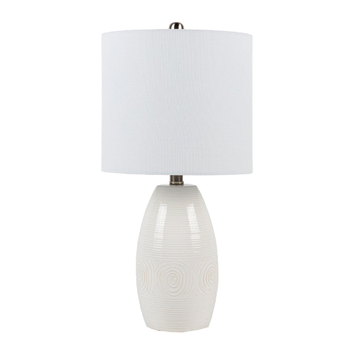 Modern European furniture - White Linen Ceramic Table Lamp - www.oroa.com
