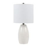 Modern European furniture - White Linen Ceramic Table Lamp - www.oroa.com
